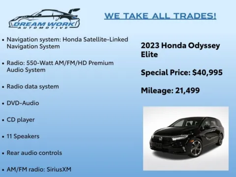 Photos of 2023 Honda Odyssey Elite for sale in Charlotte, NC at Dream Work Automotive