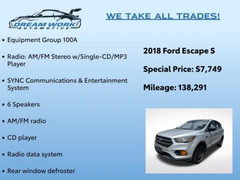 Photos of 2018 Ford Escape S for sale in Charlotte, NC at Dream Work Automotive
