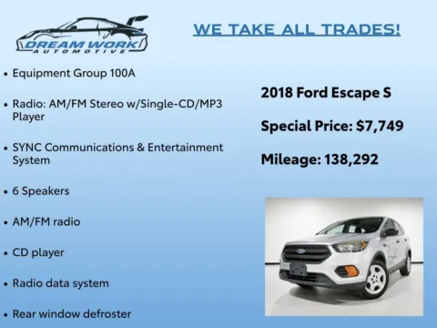 Photos of 2018 Ford Escape S for sale in Charlotte, NC at Dream Work Automotive