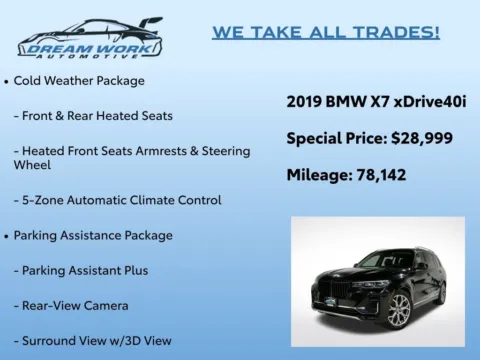 Photos of 2019 BMW X7 xDrive40i for sale in Charlotte, NC at Dream Work Automotive