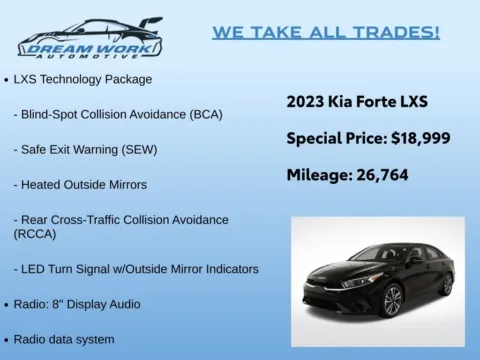 Photos of 2023 Kia Forte LXS for sale in Charlotte, NC at Dream Work Automotive