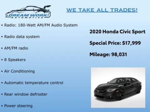 Photos of 2020 Honda Civic Sport for sale in Charlotte, NC at Dream Work Automotive