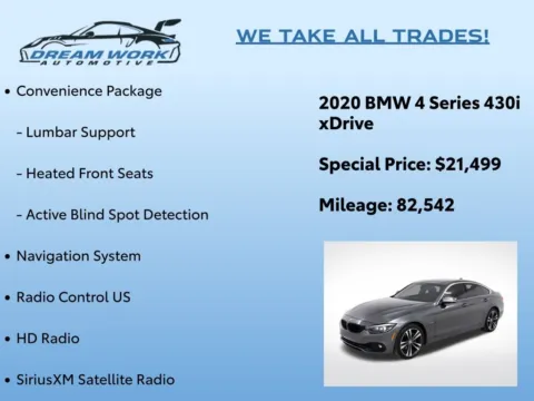 Photos of 2020 BMW 4 Series 430i xDrive Gran Coupe for sale in Charlotte, NC at Dream Work Automotive