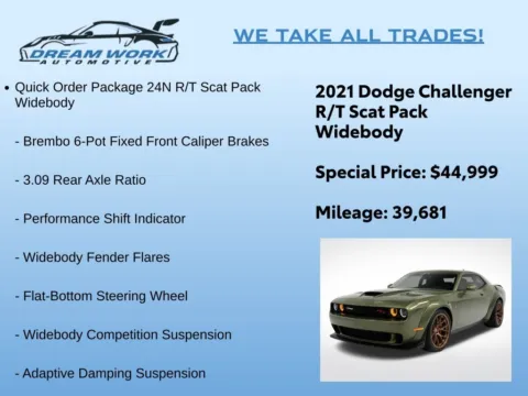 Photos of 2021 Dodge Challenger R/T Scat Pack Widebody for sale in Charlotte, NC at Dream Work Automotive