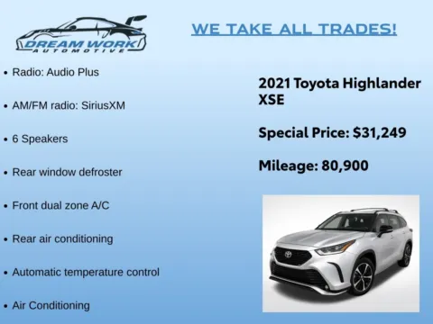 Photos of 2021 Toyota Highlander XSE for sale in Charlotte, NC at Dream Work Automotive
