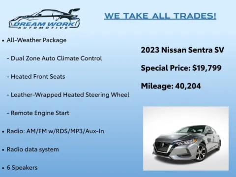 Photos of 2023 Nissan Sentra SV for sale in Charlotte, NC at Dream Work Automotive