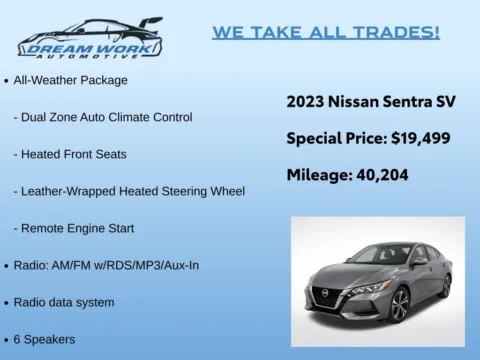 Photos of 2023 Nissan Sentra SV for sale in Charlotte, NC at Dream Work Automotive