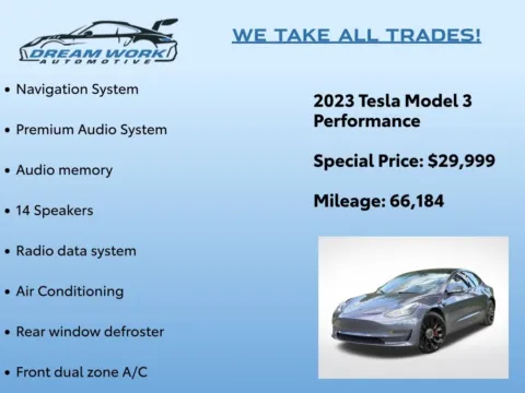 Photos of 2023 Tesla Model 3 Performance for sale in Charlotte, NC at Dream Work Automotive