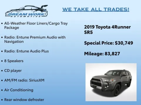 Photos of 2019 Toyota 4Runner SR5 for sale in Charlotte, NC at Dream Work Automotive