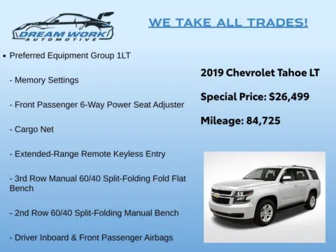 Photos of 2019 Chevrolet Tahoe LT for sale in Charlotte, NC at Dream Work Automotive