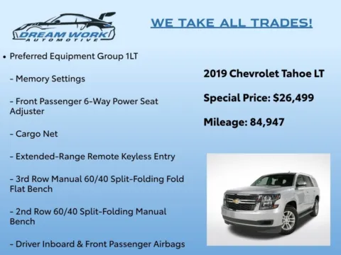 Photos of 2019 Chevrolet Tahoe LT for sale in Charlotte, NC at Dream Work Automotive