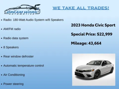 Photos of 2023 Honda Civic Sport for sale in Charlotte, NC at Dream Work Automotive