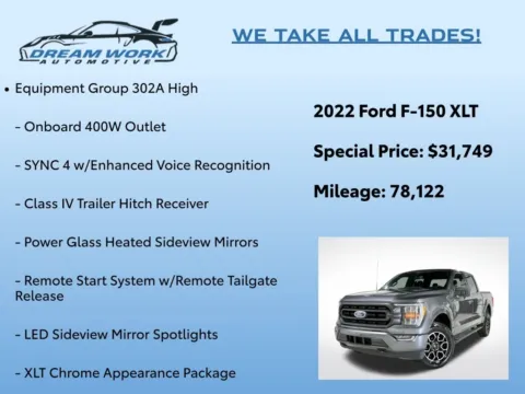 Photos of 2022 Ford F-150 XLT for sale in Charlotte, NC at Dream Work Automotive