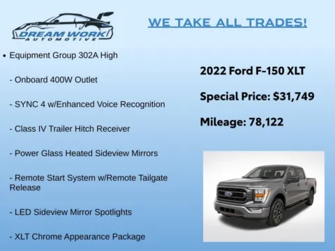 Photos of 2022 Ford F-150 XLT for sale in Charlotte, NC at Dream Work Automotive