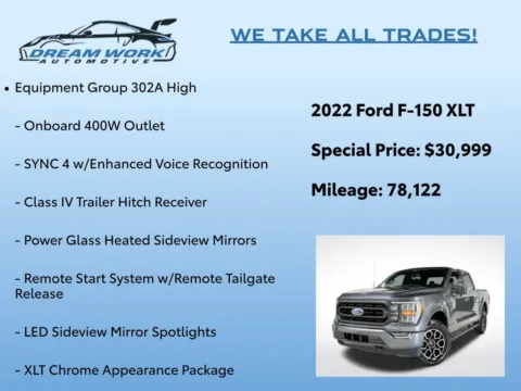 Photos of 2022 Ford F-150 XLT for sale in Charlotte, NC at Dream Work Automotive