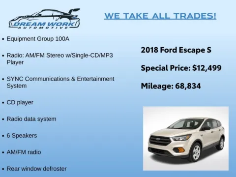 Photos of 2018 Ford Escape S for sale in Charlotte, NC at Dream Work Automotive