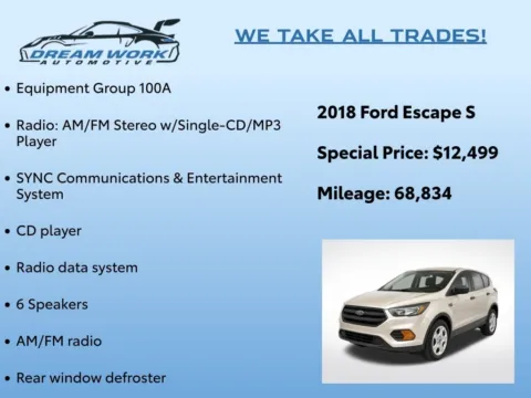 Photos of 2018 Ford Escape S for sale in Charlotte, NC at Dream Work Automotive