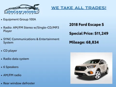 Photos of 2018 Ford Escape S for sale in Charlotte, NC at Dream Work Automotive