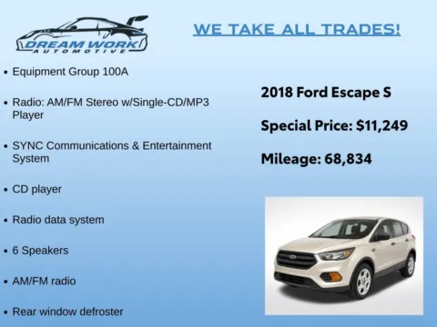 Photos of 2018 Ford Escape S for sale in Charlotte, NC at Dream Work Automotive