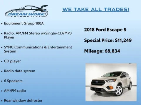 Photos of 2018 Ford Escape S for sale in Charlotte, NC at Dream Work Automotive
