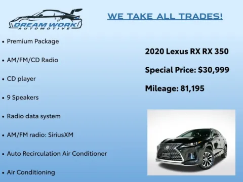 Photos of 2020 Lexus RX 350 for sale in Charlotte, NC at Dream Work Automotive