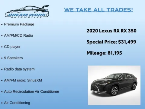 Photos of 2020 Lexus RX 350 for sale in Charlotte, NC at Dream Work Automotive