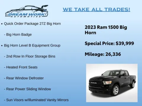 Photos of 2023 Ram 1500 Big Horn/Lone Star for sale in Charlotte, NC at Dream Work Automotive