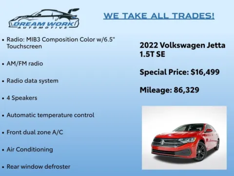 Photos of 2022 Volkswagen Jetta 1.5T SE for sale in Charlotte, NC at Dream Work Automotive