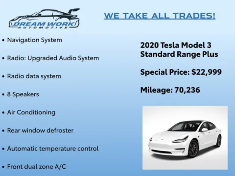 Photos of 2020 Tesla Model 3 Standard Range Plus for sale in Charlotte, NC at Dream Work Automotive