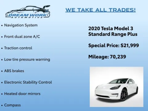 Photos of 2020 Tesla Model 3 Standard Range Plus for sale in Charlotte, NC at Dream Work Automotive