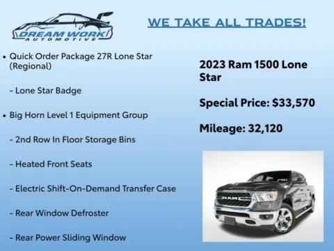 Photos of 2023 Ram 1500 Big Horn/Lone Star for sale in Charlotte, NC at Dream Work Automotive