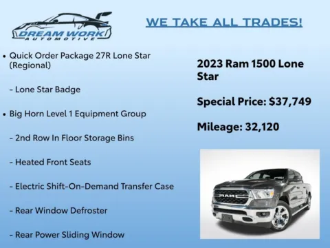 Photos of 2023 Ram 1500 Big Horn/Lone Star for sale in Charlotte, NC at Dream Work Automotive