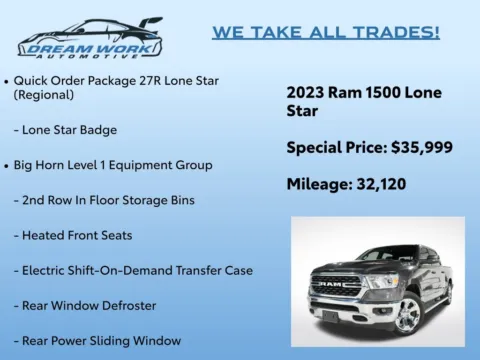 Photos of 2023 Ram 1500 Big Horn/Lone Star for sale in Charlotte, NC at Dream Work Automotive