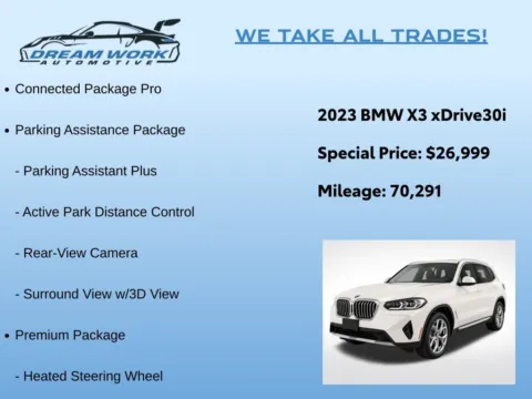 Photos of 2023 BMW X3 xDrive30i for sale in Charlotte, NC at Dream Work Automotive