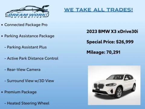 Photos of 2023 BMW X3 xDrive30i for sale in Charlotte, NC at Dream Work Automotive