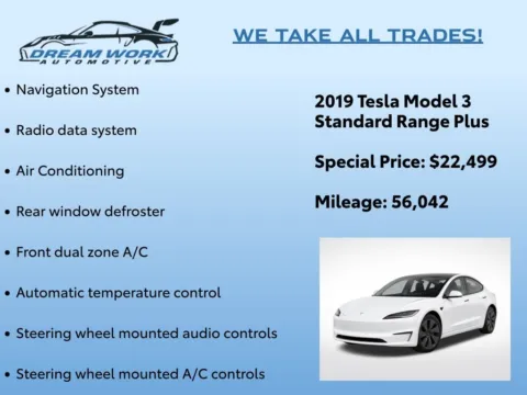 Photos of 2019 Tesla Model 3 Standard Range Plus for sale in Charlotte, NC at Dream Work Automotive