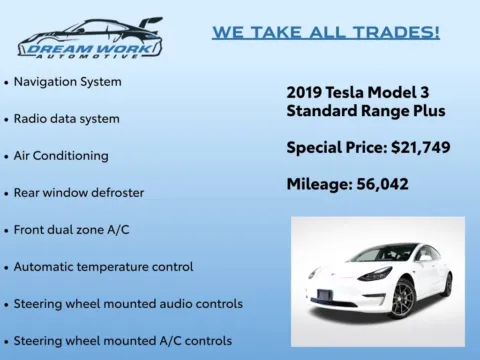 Photos of 2019 Tesla Model 3 Standard Range Plus for sale in Charlotte, NC at Dream Work Automotive