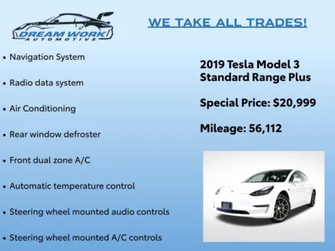 Photos of 2019 Tesla Model 3 Standard Range Plus for sale in Charlotte, NC at Dream Work Automotive