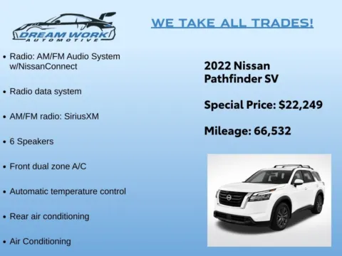 Photos of 2022 Nissan Pathfinder SV for sale in Charlotte, NC at Dream Work Automotive