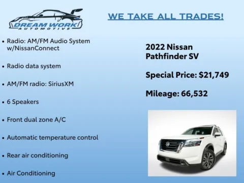 Photos of 2022 Nissan Pathfinder SV for sale in Charlotte, NC at Dream Work Automotive