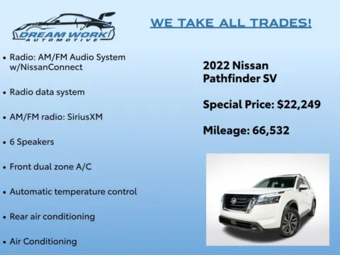Photos of 2022 Nissan Pathfinder SV for sale in Charlotte, NC at Dream Work Automotive