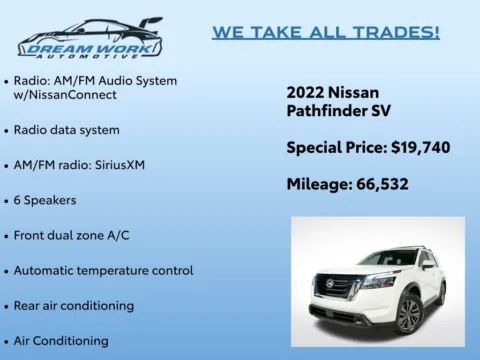 Photos of 2022 Nissan Pathfinder SV for sale in Charlotte, NC at Dream Work Automotive