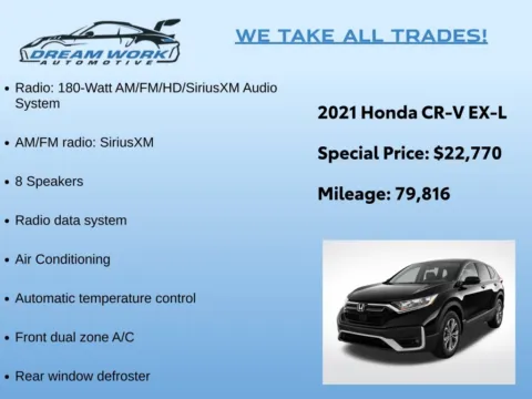 Photos of 2021 Honda CR-V EX-L for sale in Charlotte, NC at Dream Work Automotive