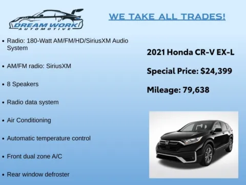 Photos of 2021 Honda CR-V EX-L for sale in Charlotte, NC at Dream Work Automotive