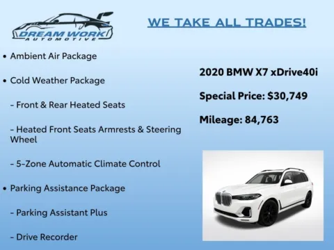 Photos of 2020 BMW X7 xDrive40i for sale in Charlotte, NC at Dream Work Automotive
