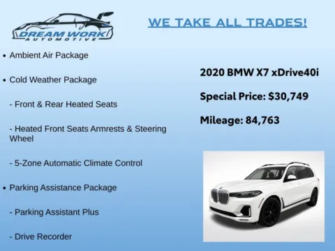Photos of 2020 BMW X7 xDrive40i for sale in Charlotte, NC at Dream Work Automotive