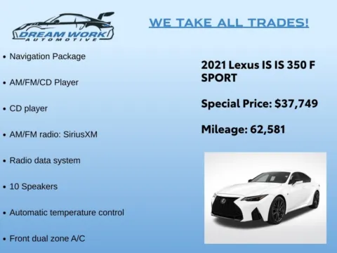 Photos of 2021 Lexus IS 350 F SPORT for sale in Charlotte, NC at Dream Work Automotive