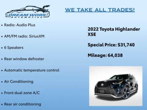 Photos of 2022 Toyota Highlander XSE for sale in Charlotte, NC at Dream Work Automotive