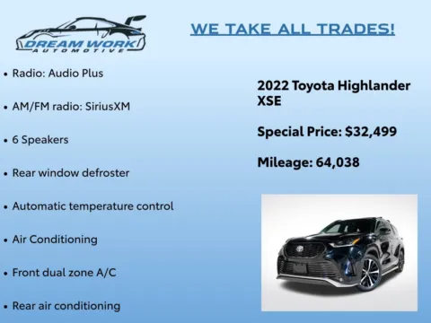 Photos of 2022 Toyota Highlander XSE for sale in Charlotte, NC at Dream Work Automotive