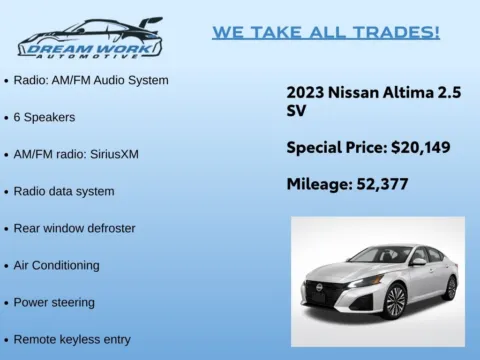 Photos of 2023 Nissan Altima 2.5 SV for sale in Charlotte, NC at Dream Work Automotive